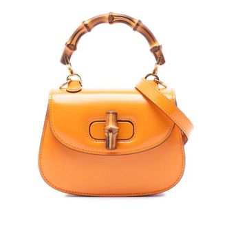Gucci Pre-owned Mini Bags, female, Orange, Size: ONE SIZE Pre-owned Mini Bamboo Satchel