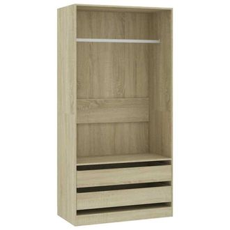 Berkfield Home Wardrobe Sonoma Oak 100x50x200 cm Engineered Wood in Light Oak | Size: 100 x 50 x 200 cm