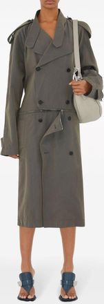 Burberry medium Knight leather shoulder bag - women - Calf Leather/Calf Suede - One Size - Grey