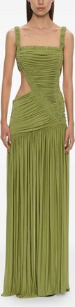 CHRISTOPHER ESBER Orion Separation avondjurk met ruches - Groen