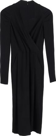 Armani Armani Collezioni midi-jurk met lange mouwen in zwart polyester