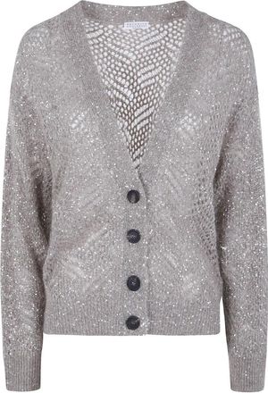 Brunello Cucinelli Cardigans - Dames - Vesten - Beige - S - Truien & Vesten