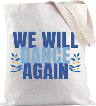 Generic PYOUL We Will Dance Again Tote Bag Am Israel Chai Gift Support Israel Gift Jewish Merch (Dance Again Tote EU)