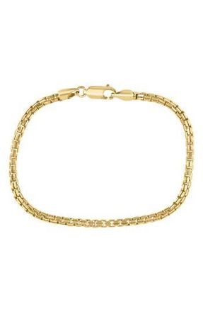 Effy Mens 14K Gold Plated Sterling Silver Box Chain Bracelet in Yellow at Nordstrom Rack