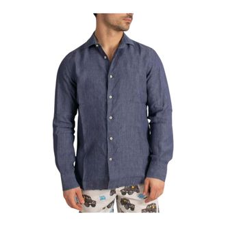 Saint Barth Pamplona Shirt - Heren - Casual Overhemden - Blauw - S - Denim - Overhemden