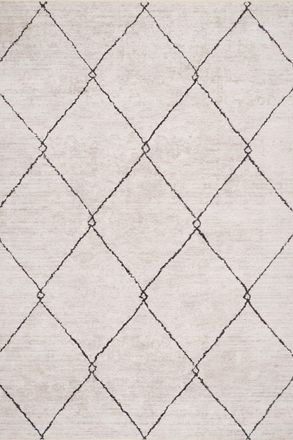 Kukoon Beige Grey Trellis Modern Abstract Washable Living Room Area Rug | Size: 240 cm x 330 cm