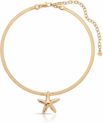 Ettika Mermaid Cove Smooth Starfish Pendant Necklace in Gold at Nordstrom