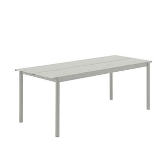 MUUTO Linear Steel Outdoor Gartentisch, 200 x 75 cm, grau
