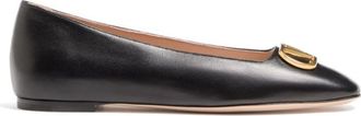 Valentino Garavani Black Logo Ballet Flats