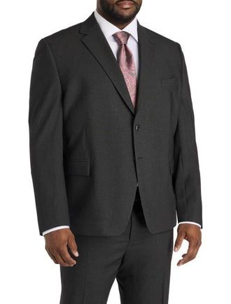 Michael Kors Big & Tall Birdseye Suit Jacket in Charcoal at Nordstrom, Size 54