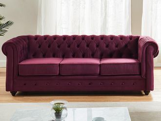 Vente-Unique Divano CHESTERFIELD 3 posti in velluto Porpora