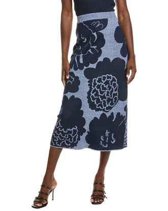 Marimekko Sivellys Linen-Blend Knitted Skirt