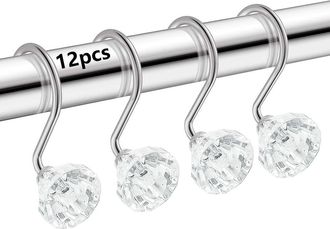 J&V Textiles 12-Piece Decorative Shower Curtain Rings Set in None at Nordstrom Rack