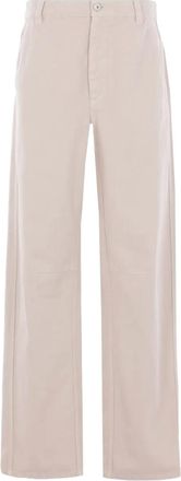 Brunello Cucinelli button-zip logo-patch trousers - Neutrals