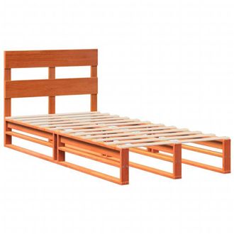 vidaXL Bed Frame without Mattress Wax Brown 75x190 cm Small Single Solid Wood Pine Vidaxl