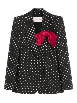 Valentino Garavani plusdepois-print jacket - women - Viscose - 38 - Black