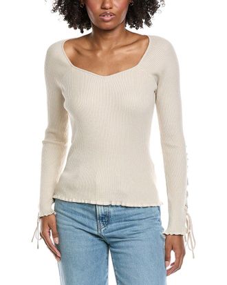 Shelli Segal Tie Sleeve Sweater
