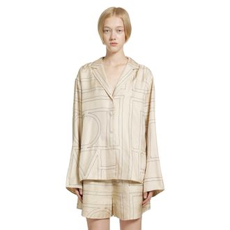 Toteme Monogram Silk PJ Shirt