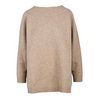 Max Mara Luxe Wol Kasjmier Trui Radames - Dames - Ronde hals truien - Bruin - S - Wol - Truien & Vesten