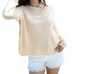 Wooden Ships Hello Sunshine Crew Sweater In Beige