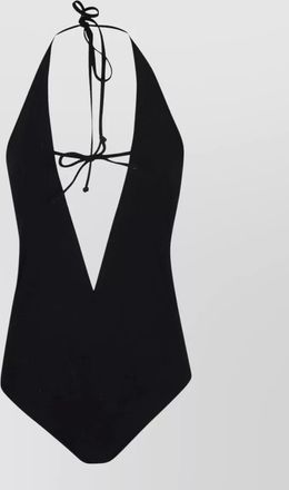 Valentino Garavani swimsuit lycra deep v halter buckle