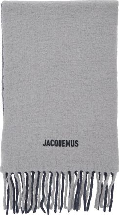 Jacquemus Grey Solid Scarf