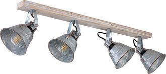 Globo Lighting Foco - Gunther I - Gris Natural - Madera Metal - Foco De - Globo