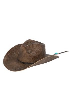 San Diego Hat Company Straw Cowboy Hat in Chocolate at Nordstrom