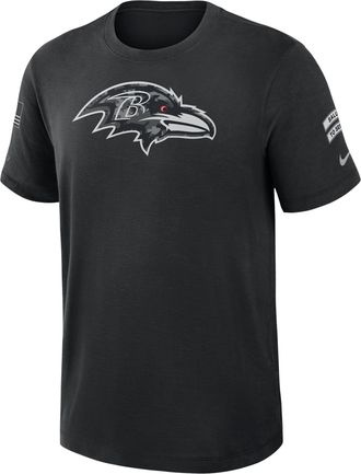 Nike Baltimore Ravens Salute to Service Slub Nike Mens Dri-FIT NFL T-Shirt in Black | 034900AA23-AEG