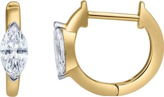 LuvMyJewelry Marquise Muse 14K Gold Lab Grown Diamond Huggies - 0.75 ct in 14K Yellow Gold at Nordstrom