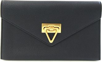 Bottega Veneta Black Leather Clutch Bag Pouch (Pre-Owned)