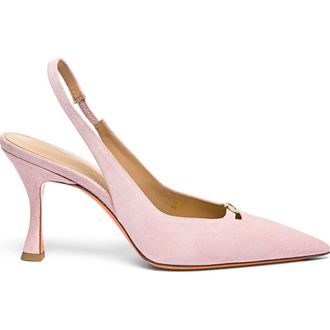Santoni Suede High-Heel Slingback in Pink at Nordstrom, Size 10.5