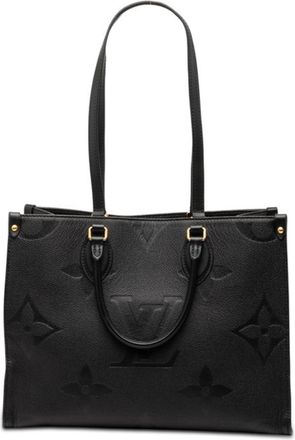 Louis Vuitton Black Leather Shoulder Bag Tote Bag (Pre-Owned)