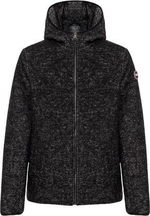 Colmar Hooded wollen gebreid sweatshirt - Heren - Vesten met rits - Zwart - XL - Wol - Hoodies & sweatvesten