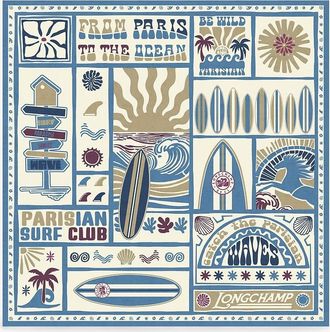 Longchamp Bedrucktes Seidentuch 90 cm