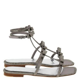 Ferragamo Bow Crystal Embellished Sandals, Size 7 C