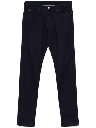 Emporio Armani logo-plaque slim-fit jeans - men - Cotton/Elastane - 30 - Blue