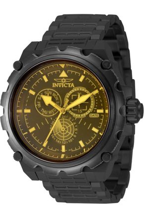 Invicta Coalition Forces 49201 Herenhorloge - Quartz Uurwerk - Roestvrij Staal met Gele Wijzerplaat - 50 mm