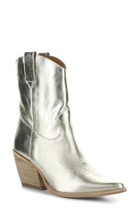 FLY London Wofy Pointed Toe Western Boot in 008 Gold Laminato at Nordstrom Rack, Size 9-9.5Us / 40Eu