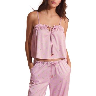 Etam Baie Crop Pajama Camisole in Imp Fond Rose at Nordstrom, Size X-Small