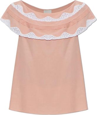 Poss&eacute; Tabitha Top - Dames - Blouses - Roze - S - Katoen - Overhemden