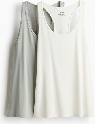 H&M 2er-Pack Sport-Tanktops mit DryMove - Turquoise