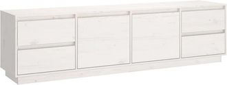 vidaXL Mueble de TV madera maciza de pino blanco 176x37x47,5 cm vidaXL