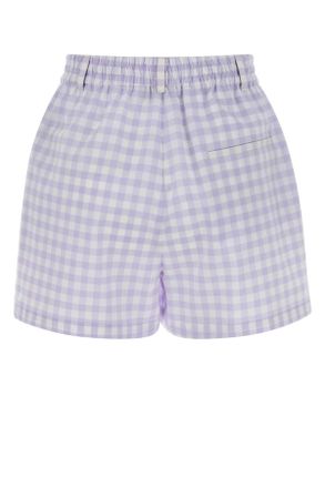 Moschino Womens Embroidered Cotton Shorts Fantasiaviola Exterior