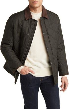 Hart Schaffner Marx Erikson Water Resistant Quilted Riding Jacket in Olive at Nordstrom Rack, Size Xx-Large