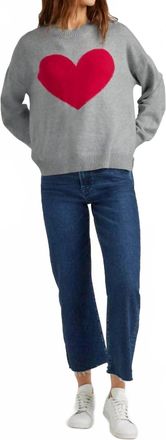 Splendid Love Crew Neck Sweater In Grey