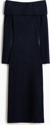 H&M Rib-knit off-the-shoulder dress in Navy Blue at Nordstrom, Size X-Small