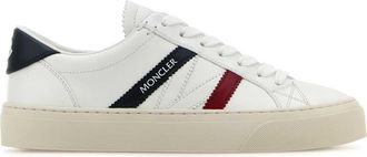 Moncler Womens White Leather Monaco 2 Sneakers - Size EU 36
