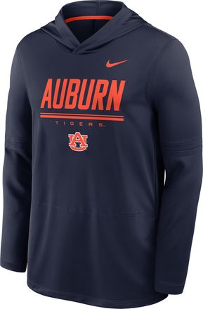 Nike Auburn Sideline Nike Mens Dri-FIT College Long-Sleeve Hooded Top in Blue | 03B919MBAUN-594