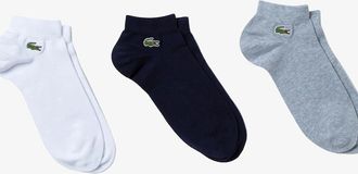 Lacoste Mens Lacoste Mens Pack of 3 Pairs of Low Sport Trainer Socks - Black/Blue - Size: 9/9.5/11.5/11/10.5/10/12